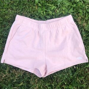 The North Face Women’s Half Dome Fleece Shorts Pink Pockets Stretch Comfy Sz L